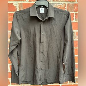 Kilburne Finch Men’s Long Sleeve Button Down Black Dress Shirt 15.5 x 34/35  C9